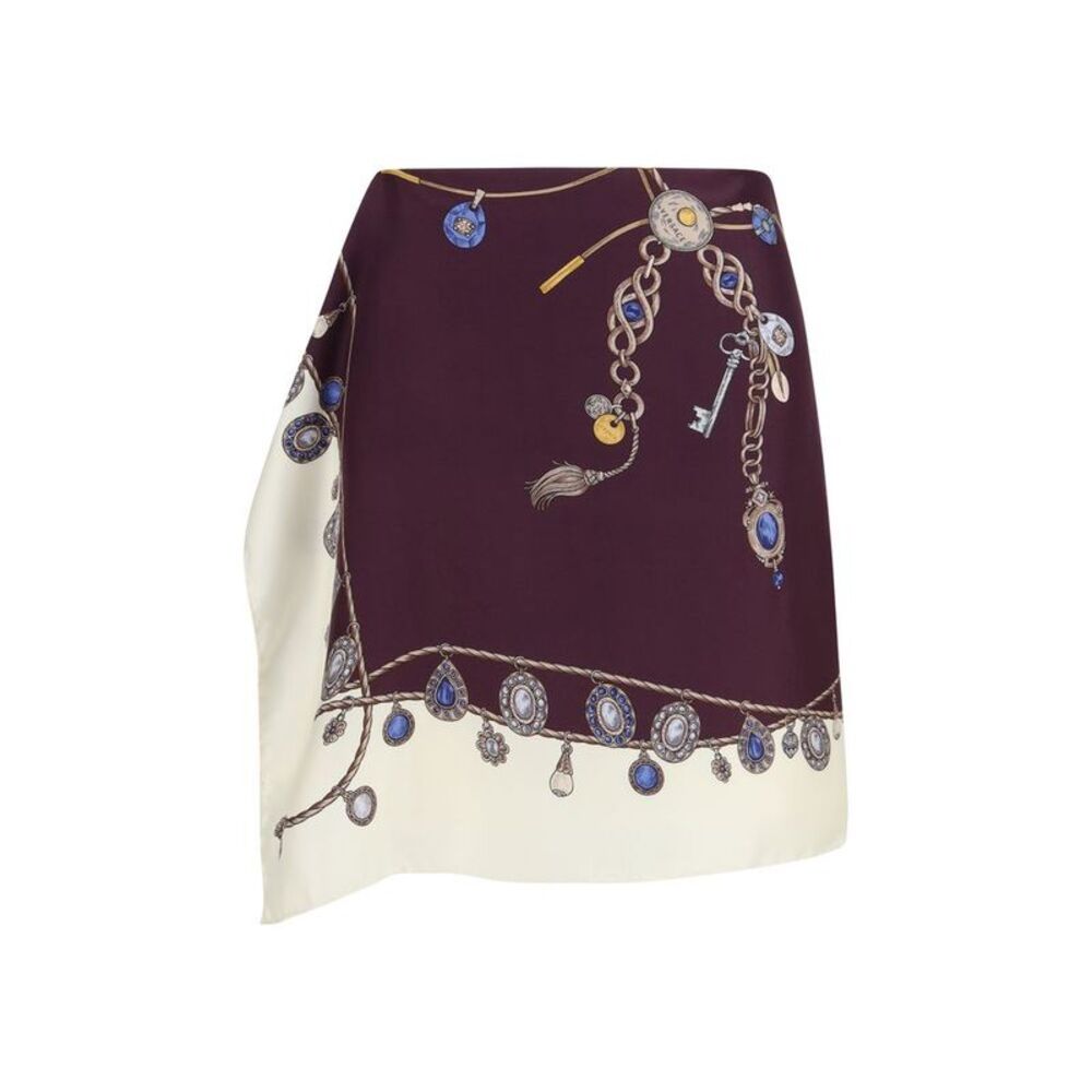 Versace Bordeaux Silk Mini Women's Skirt